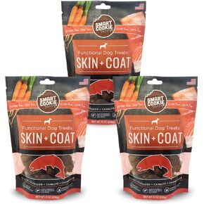 Smart Cookie All Natural Dog Treats - Healthy Skin & Coat Salmon Dog Treats - Ideal for Sensitive Stomachs or Itchy, Allergic, Dry Skin - Dehydrated, Crunchy, Human-Grade, Made in USA - 8oz, Pack of 1