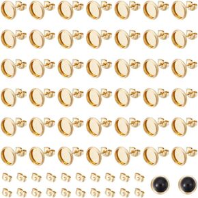 UniCraftale 60pcs 18k الذهب المطلي بالفولاذ المقاوم للصدأ النتائج التي نتائج طعونة كلاسيكية