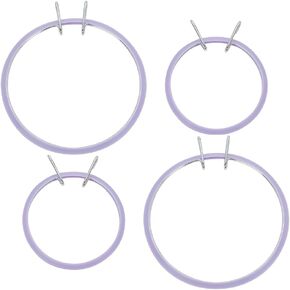 Webeedy 4 PCS 2 Sister Metal Spring Tension Tension Hoops Hapning Hoops Cross Stitch Hoop Circle Round Frame لتطريز خياطة مفيد ومبتدئين على غرزة ، 4.7 بوصة 6.8 بوصة