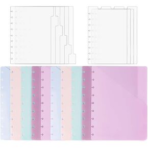 Discbound Pocket Dividers 10pcs 7x9.25'' Planner Inserts 4 Top Tabs 6 Side Tabs Index Dividers Folders Set for 9 Disc Bound Planner Cover Discbound Notebook Accessories