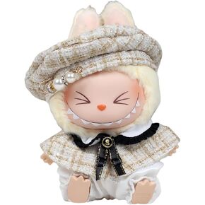 ملابس Labubu ، إكسسوارات لـ Labubu Doll ، مجموعة 4 قطع مناسبة للدمية 15 سم ، ملابس عباءة لبلد Labubu Keychain ، استبدال ملابس Labubu الأنيقة