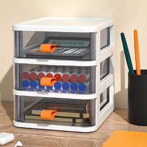 OneFoll Desk Organizer ، صناديق درج التخزين البلاستيكية ، صناديق منظمات مكتب الدرج الصغيرة ، صناديق صغيرة من الأدراج ، أدراج قابلة للتكديس من البلاستيك للمنزل ، المكتب (B-Blackish Green)