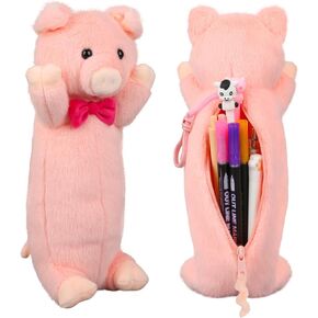 قلم قلم رصاص أفخم للفتيات ، BB Funhouse 3D Plush Animal Pencil Pouch