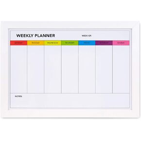 Weekly Dry Erase Board for Wall [17in x 12in] Weekly Whiteboard Planner and Magnetic Calendar - Days of The Week White Board for Schedule, Daily Meal Planner - Includes Full Mounting Kit