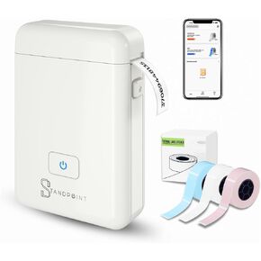 Portable Bluetooth Thermal Label Printer and 3 Rolls Label Tape Bundle
