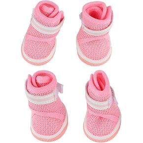 4Pcs Non Slip Breathable Mesh Summer Dog Booties Puppy Protector Dog Hiking Shoes Outdoor Puppy Shoes, Dog Sandals for Medium Large Dogs BootsBoots & Protectors