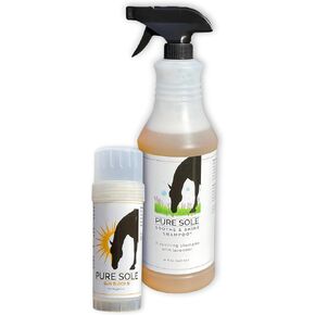 Sunscreen and Shampoo for Horses - Pure Sole All Natural Sunscreen in 2 oz. Push Up Stick and Soothe and Shine Shampoo in 32 oz. Bottle Bundle