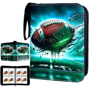 Basketball Card Binder, Trading Card Binder 4 Pocket with 50 Removable Sleeves Fits 400 Sport Cards, 3 Ring Card Holder Binder with Zipper, Collector Storage Album