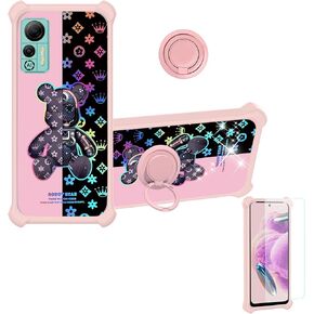 حالة Ulefone Note 14 Case متوافقة مع Ulefone Note 14 غطاء حالة الهاتف [مع واقي الشاشة الزجاجية المقسى] [PC Hard + Soft Silicone]