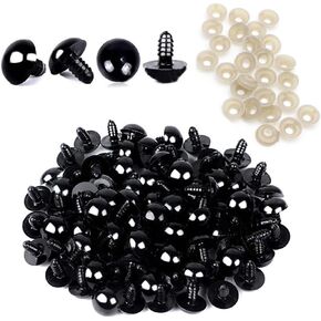 50 PCS السلامة البلاستيكية عيون سوداء صلبة لفيلم DIY Craft Plush Making 18mm