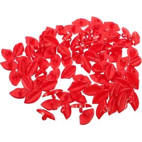 exceart 100pcs أزرار على شكل شفاه مسطح الشفاه الأحمر الأزرار البلاستيكية