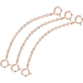 uxcell 3 pcs قلادة تمديد 925 سلاسل امتداد الفضة sterling 50 مم مع مشابك لسوار قلادة صنع المجوهرات ، الذهب
