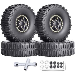 Hobbypark Brass 1.0 عجلات وإطارات Beadlock لترقيات TRX4M المحورية SCX24 1/24 RC PRASTION PARTS ، مجموعة من 4 (النوع B)