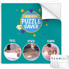 Peel and Stick Guzzle Glue for 2 1000 Peice Passles - 14 ورقة لصق اللغز مع 6 شماعات لاصقة الذات | اللغز قشر القشر والعصا | مجموعة إطار اللغز | حارس اللغز