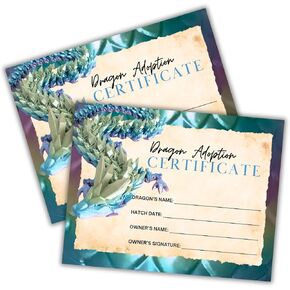 Dragon Adoption Certificate | 30 pk 8.5x11" for Use with 3D Printed Egg File Fidget with Wings Colorful Paper Adopt a Dragon for Printers DIY Sellers