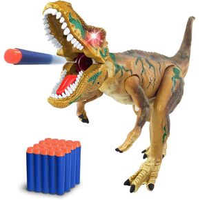 ArtCreativity Ejection Dinosaur Gun, Light Up Dinosaur Toy Blaster with 20 Bullets and Roaring Sound for Boys and Girls, Best for Kids 3+