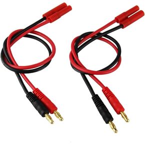 2PCS HXT 4MM شحن كابل إلى موصل الموزات 4.0 مم مع سلك سيليكون بحجم 14AWG 30cm 11.8 بوصة (حزمة 2)