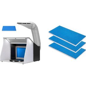 Vivohome Dual Fans Booth Pray Pray Booth مع 4 مصابيح LED Trans Table ومرشح خرطوم مع مرشح كشك البخاخة Vivohome 4pcs ل VH1178