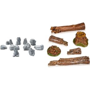 Warmtree 10pcs Diorama Rocks+6 PCS Stump Tree Tree Stump