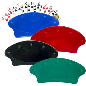 حاملي بطاقات Seetooogames للعب الورق - حامل ألعاب الورق Canasta لكبار السن - 4 حزمة مختلطة