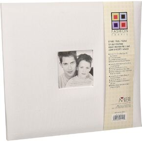 MBI 8025-19 Fashion Fabric Postbound Album 12-Inch by 12-Inch, White