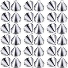 DC ، Clisence 100pcs spike cone studs ، silver 0.31 "bullet crafts studs ، punk style clothes ، cool sew/glue on flatback prots for diy gleant close ،