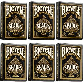 أوراق لعب الدراجات 6 Deck Rider Back Black and Gold Propades Collector's Bundle | 6 طوابق تلعب الورق مع البطاقات وقواعد لعبة البستوني.
