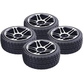 1/10 مقياس 65 ملم العجلات المعدنية والإطارات المطاطية ل 1:10 HSP HPI Redcat Himoto Kyosho Sakura RC Racing Racing Car Parts (Blue)
