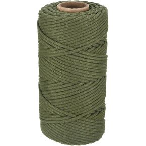 Rebower Macrame Cord 4mm x 109 Yard, Natural Cotton Macrame Rope Twisted Macrame Yarn [for Plant Hangers Wall Hanging Crafts Knitting] - Cream White / 100M in Kuwait