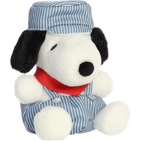 Aurora® Adorable Peanuts® Palm Pals™ Train Engineer Snoopy™ Stuffed Animal - Officially Licensed Toys for All Snoopy Fans - Nostalgic Gift for Adults and Birthday Celebrations - Blue 5 Inches