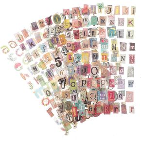 24 Sheet Vintage Scrapbook Stickers, Cute Alphabet Number Stickers, Scrapbook Stickers Graffiti, Self Adhesive Decals Supplies for Scrapbooks, Notebook, Classroom Decor, Door, Mailbox, Water Bottle