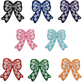 تصحيح التصحيح المغطى بالتحقق من مكواة منقوشة على بقع تزيين الحديد على Sew BAP05 (8 PCS Bow)