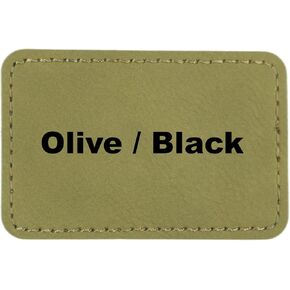3"" x2 Rectangle Blank Laserable Leatherette Hat Patches with Adhesive Faux Leather Patches for Hats Custom Fabric Repair Sew Laser Supplies (Black/Silver, 25)
