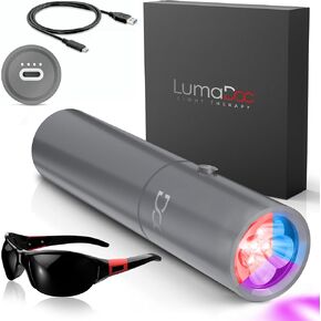 Lumadoc Red Light Therapy Torch with Blue Light, Effective Blue, Infrared and Near Infrared Light Therapy Treatment Device for Body, Face, Neck, Back, 460nm 630nm 660nm 850nm and 940nm