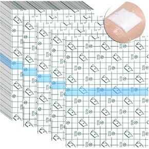 50 Pieces Shower Waterproof Patch Transparent Stretch Adhesive Bandage Large Shower Protector Cover Shower Waterproof Dressing Transparent Film Adhesive Bandages, 6 x 8 Inch