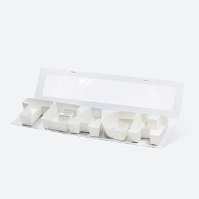 25.7"x6"x2" Pink/Red/White/Black/Navy Blue Creative Teachers' Day Cardboard Gift Packaging Idea Fillable TEACH Letter Shaped Gift Boxes(White with Window)