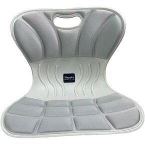 Ergonomic Lumbar Support Cushion, Silver, 460mm x 440mm x 340mm, Large, for Office Chairs & Car Seats, Posture Correction, Pregnancy Comfort,110-300 lbs Capacity