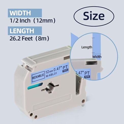 6 Pack Color Compatible with Brother P-Touch Label Tape 12mm 0.47 Replace for Brother Label Maker Tape Compatible with P Touch PT-65 PT-70 PT-85 PT-90 PT-M95 Label Maker Refills in Saudi Arabia