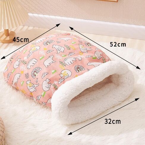 Soft & Safe Cat Tunnel Sleep Bag Bed Cozy Hideway for Kitty's Comfort (Pink, Large) in Saudi Arabia