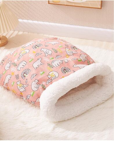 Soft & Safe Cat Tunnel Sleep Bag Bed Cozy Hideway for Kitty's Comfort (Pink, Large) in Saudi Arabia