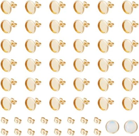 UniCraftale 60pcs 18k الذهب المطلي بالفولاذ المقاوم للصدأ النتائج التي نتائج طعونة كلاسيكية in Kuwait