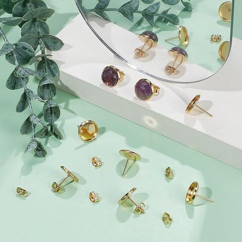 UniCraftale 60pcs 18k الذهب المطلي بالفولاذ المقاوم للصدأ النتائج التي نتائج طعونة كلاسيكية in Kuwait