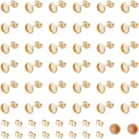 UniCraftale 60pcs 18k الذهب المطلي بالفولاذ المقاوم للصدأ النتائج التي نتائج طعونة كلاسيكية in Kuwait