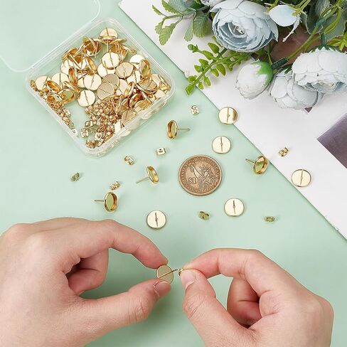 UniCraftale 60pcs 18k الذهب المطلي بالفولاذ المقاوم للصدأ النتائج التي نتائج طعونة كلاسيكية in Kuwait