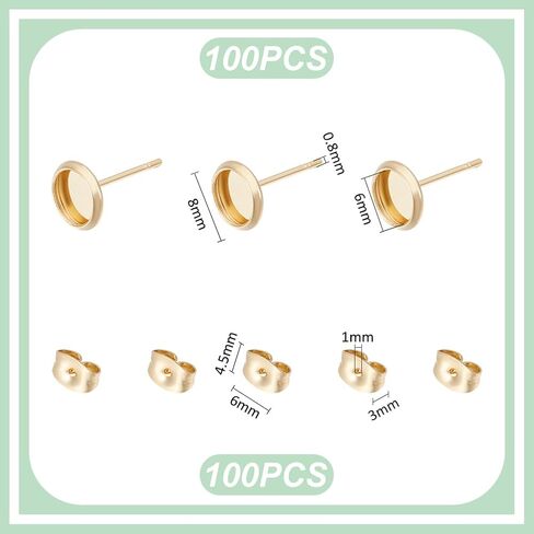 UniCraftale 60pcs 18k الذهب المطلي بالفولاذ المقاوم للصدأ النتائج التي نتائج طعونة كلاسيكية in Kuwait