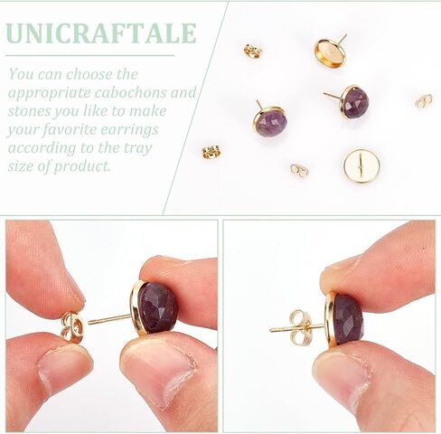 UniCraftale 60pcs 18k الذهب المطلي بالفولاذ المقاوم للصدأ النتائج التي نتائج طعونة كلاسيكية in Kuwait