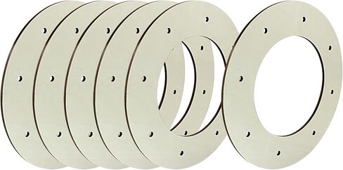 Hitefu 6 Packs 8 Inch Wooden Wreath Form, Wooden Wreath Ring with Holes, 5mm Thickness Wooden Wreath Frame for Home Decor, Floral Hoop, Crafting, Hanging in Saudi Arabia