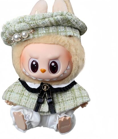 Labubu Clothes, Accessories for Labubu Doll, Outfit Set 4 Pieces Suitable for 15 cm Doll, Cloak Clothes for Labubu Keychain, Stylish Labubu Outfit Replacement in Kuwait