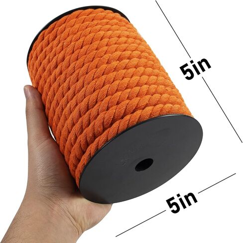 الحبل القطني المتوهج jeogyong 10mm 75 قدمًا حبلًا سميكًا للقطن ، 3 سلك قطني ملتوية ، حبل ماكرام ملون لتعبئة الحرف اليدوية ، شنق الجدران ، شماعات النبات ، عقدة ، بوهو ديكورات منزلية in Kuwait
