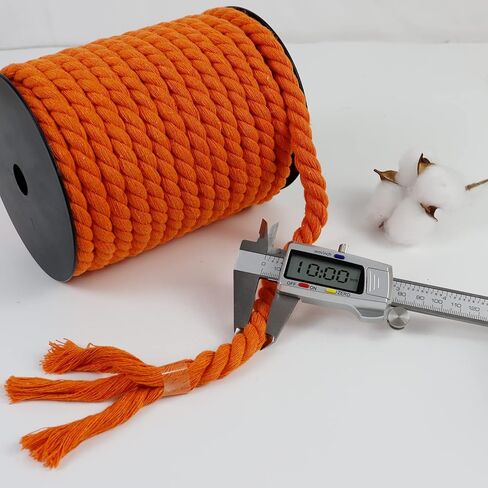 الحبل القطني المتوهج jeogyong 10mm 75 قدمًا حبلًا سميكًا للقطن ، 3 سلك قطني ملتوية ، حبل ماكرام ملون لتعبئة الحرف اليدوية ، شنق الجدران ، شماعات النبات ، عقدة ، بوهو ديكورات منزلية in Kuwait